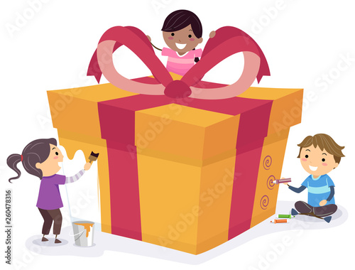 Stickman Kids Gift Wrapping...