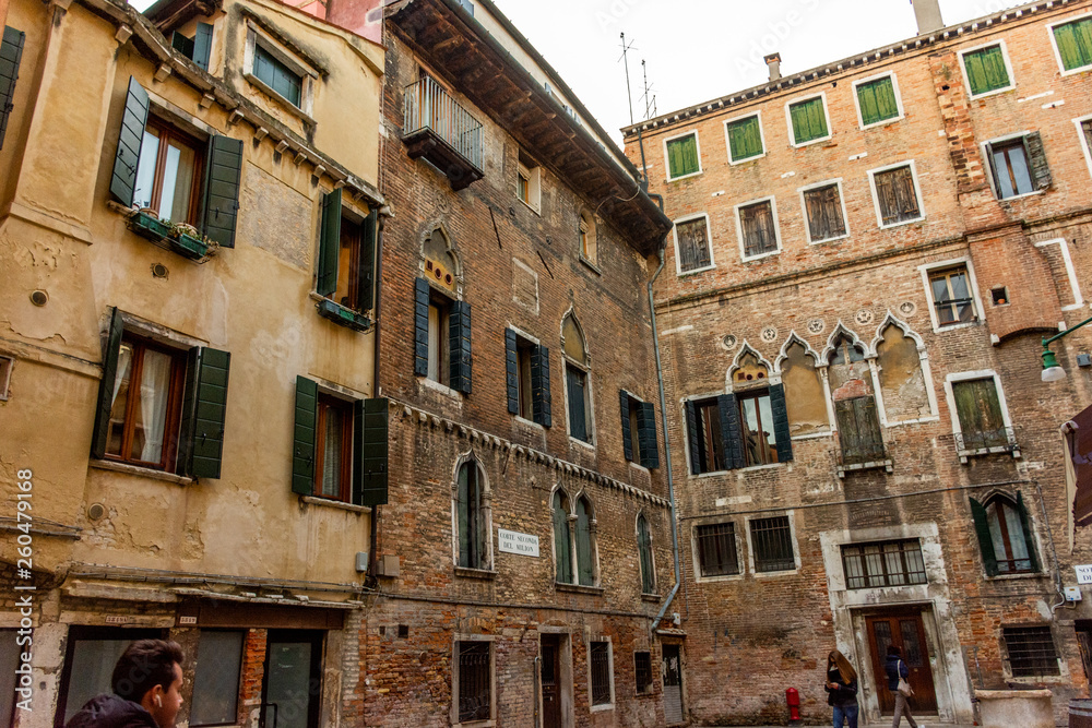 Italy, Venice, view of palace in typical Venetian style.