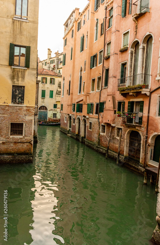 Italy, Venice, view of a canal between the buildings. © benny