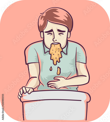 Man Vomit Illustration