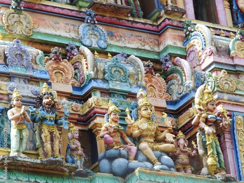 Hindu temple Muthumariamman Thevasthanam and its details on the island of Sri Lanka. © Konstantin
