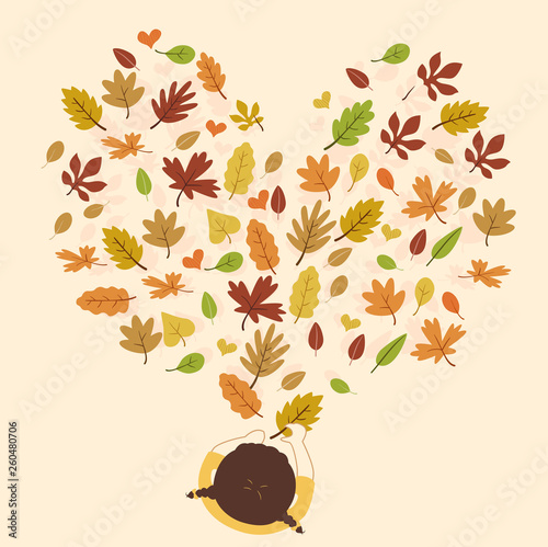 Kid Girl Autumn Leaves Shap...