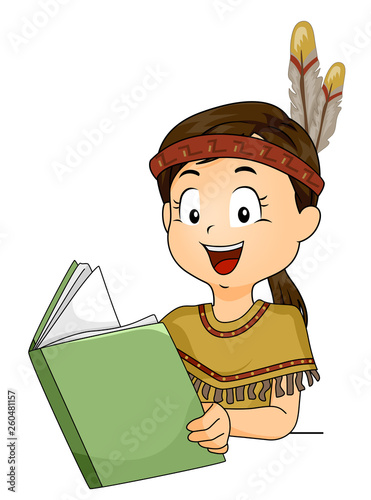 Kid Girl Native Indian Read...