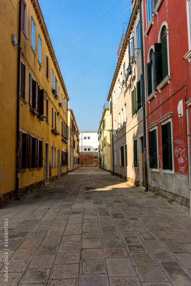 Italy, Venice, typical street between the buildings