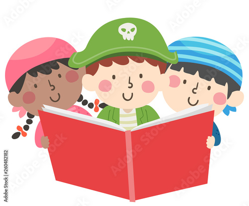 Kids Pirate Read Open Book ...
