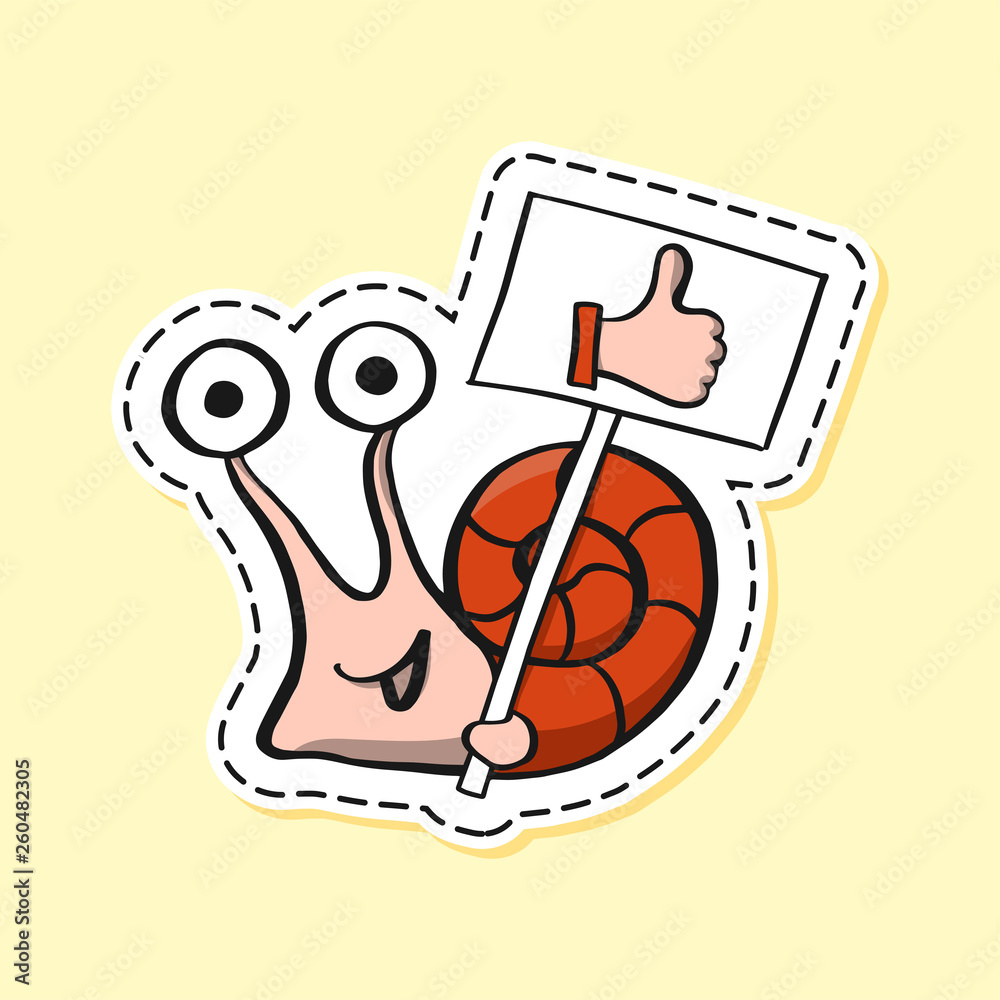 Snail sticker. Funny emoji. Icon, element. Snail sticker. Funny emoji. Icon, element.