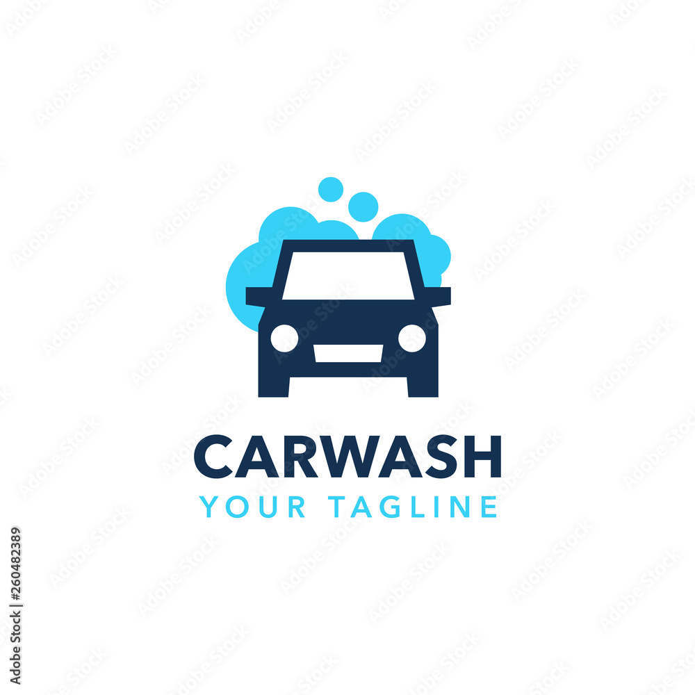 Professional car wash service logo design. Modern flat design style for your company branding.