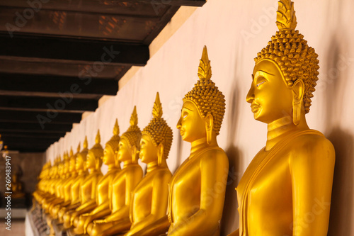 Golden Buddha Statue at Wat Phutthaisawan Temple in Ayutthaya, Thailand. photo