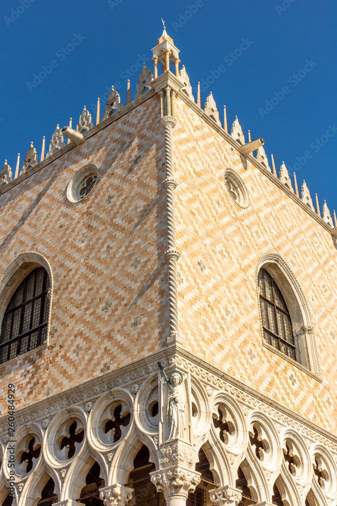 Italy, Venice, details and view of the Ducal Palace