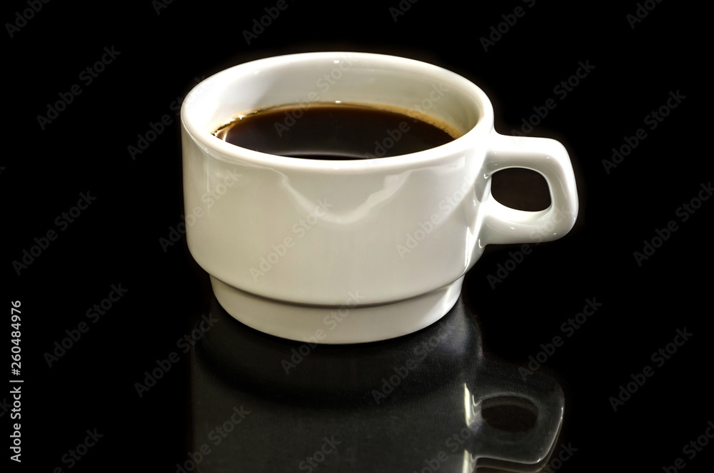 cup of black coffee on a black background cup of black coffee on a black background