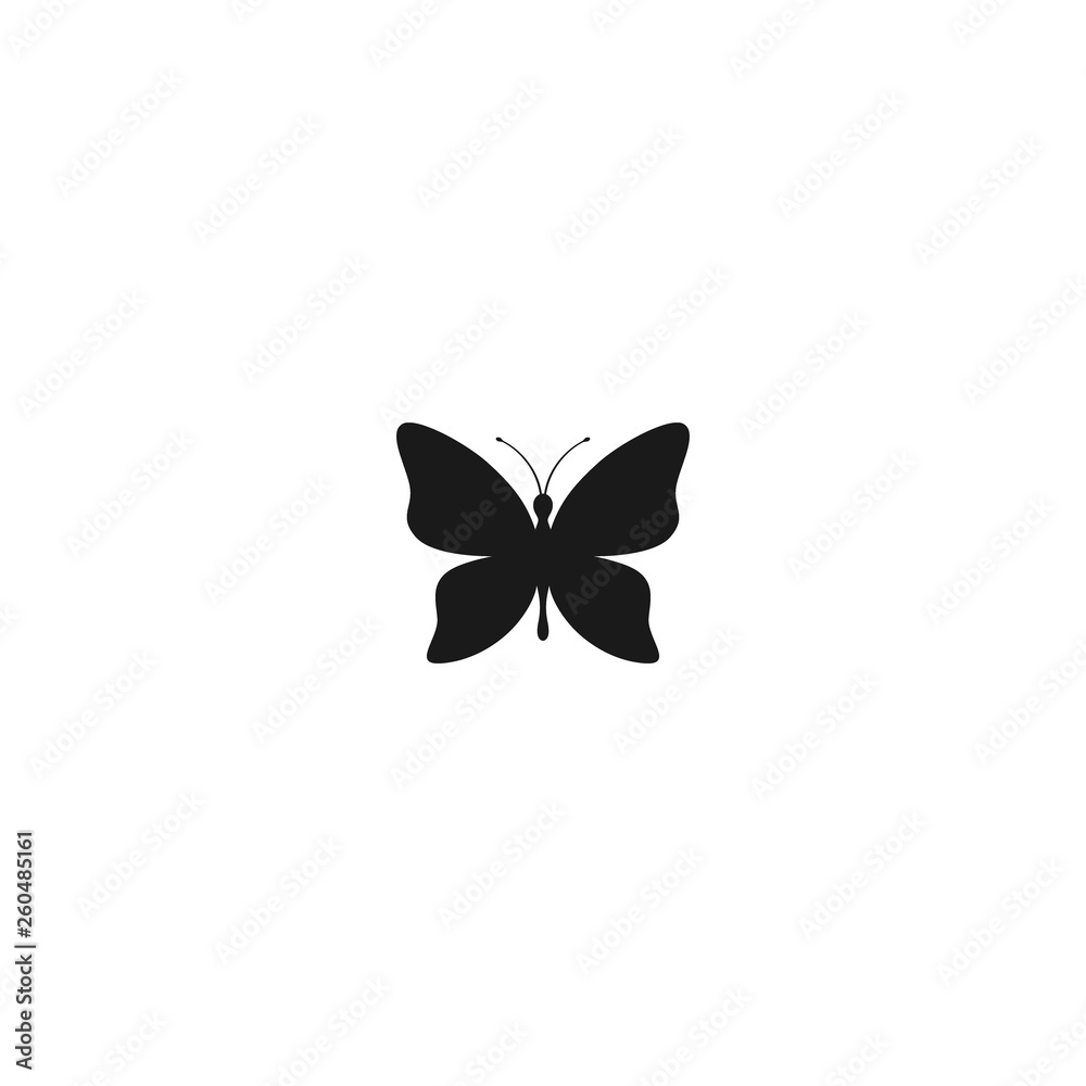 Butterfly black isolated silhouette icon. Butterfly symbol for decoration. Butterfly black isolated silhouette icon. Butterfly symbol for decoration.
