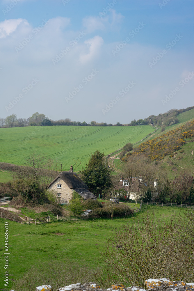Dorset farm nestled in a valley
