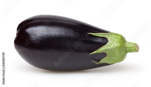 Fresh eggplant isolated on white background with clipping path