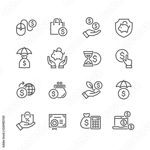 money and finance icon set
