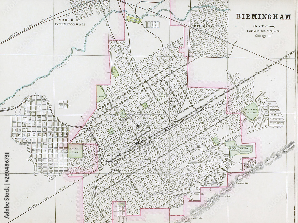 Old map. Engraving image