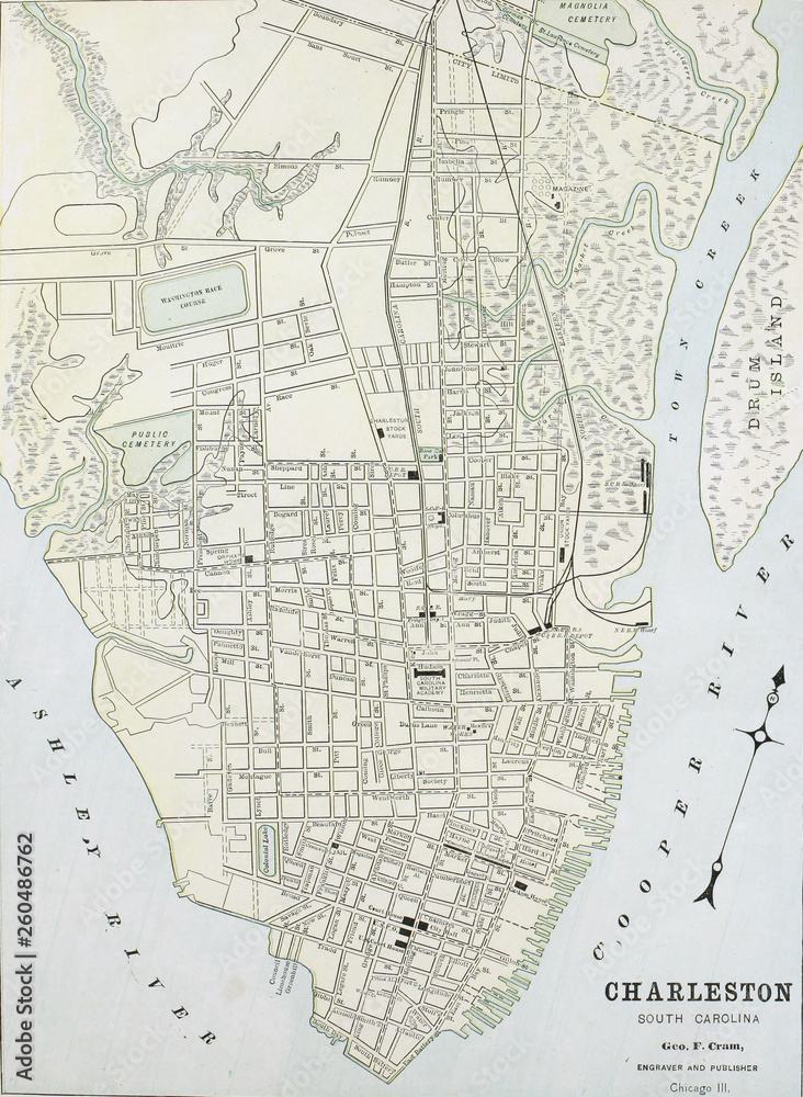 Fototapeta premium Stara mapa. Grawerowany obraz
