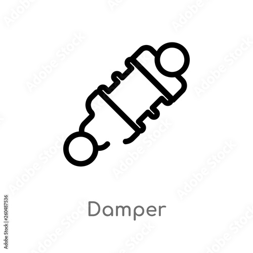 outline damper vector icon. isolated black simple line element illustration from transportation concept. editable vector stroke damper icon on white background