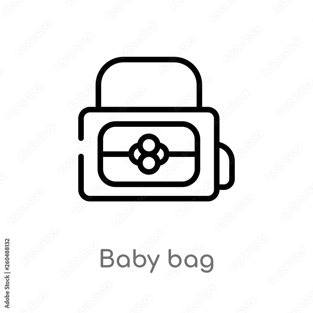 outline baby bag vector icon. isolated black simple line element illustration from travel concept. editable vector stroke baby bag icon on white background outline baby bag vector icon. isolated black simple line element illustration from travel concept. editable vector stroke baby bag icon on white background