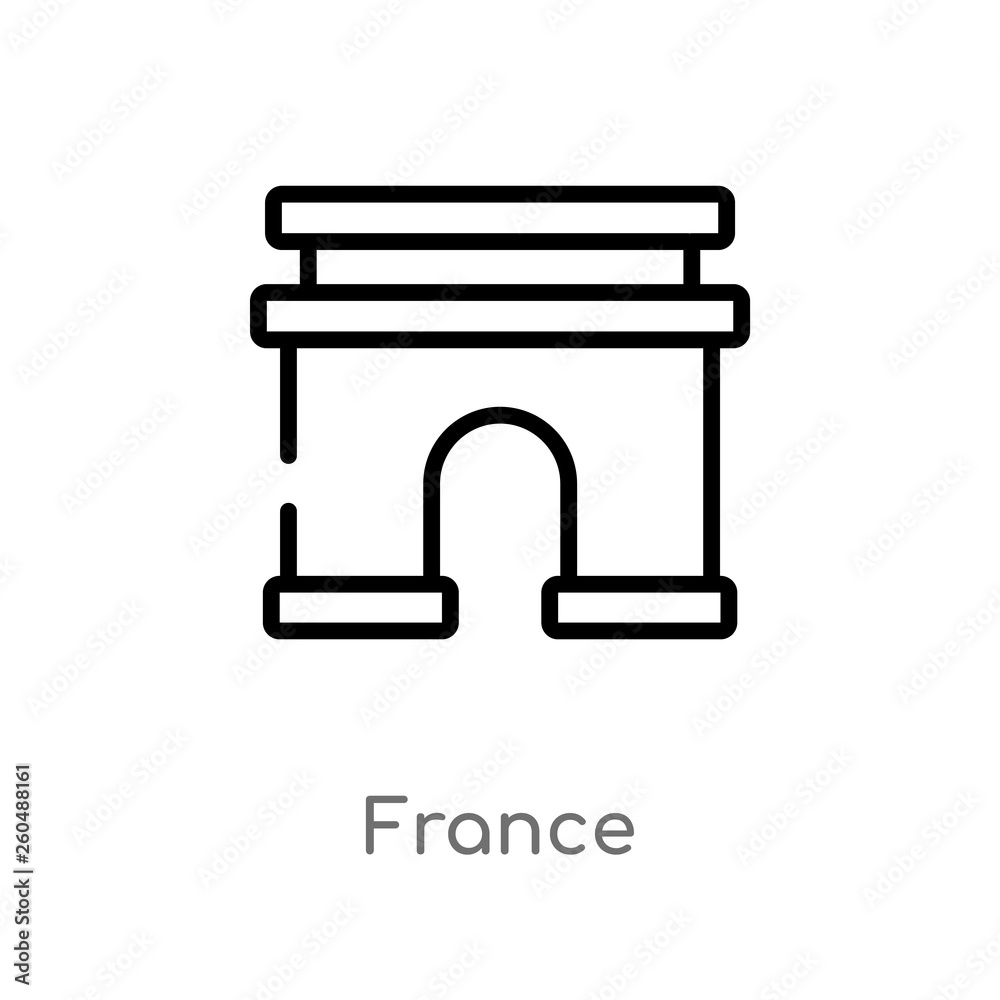 outline france vector icon. isolated black simple line element illustration from travel concept. editable vector stroke france icon on white background outline france vector icon. isolated black simple line element illustration from travel concept. editable vector stroke france icon on white background