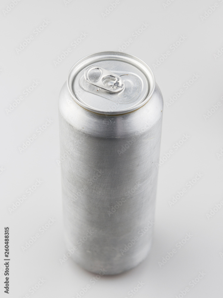 Aluminum cans on white background