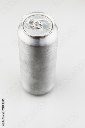 Aluminum cans on white background