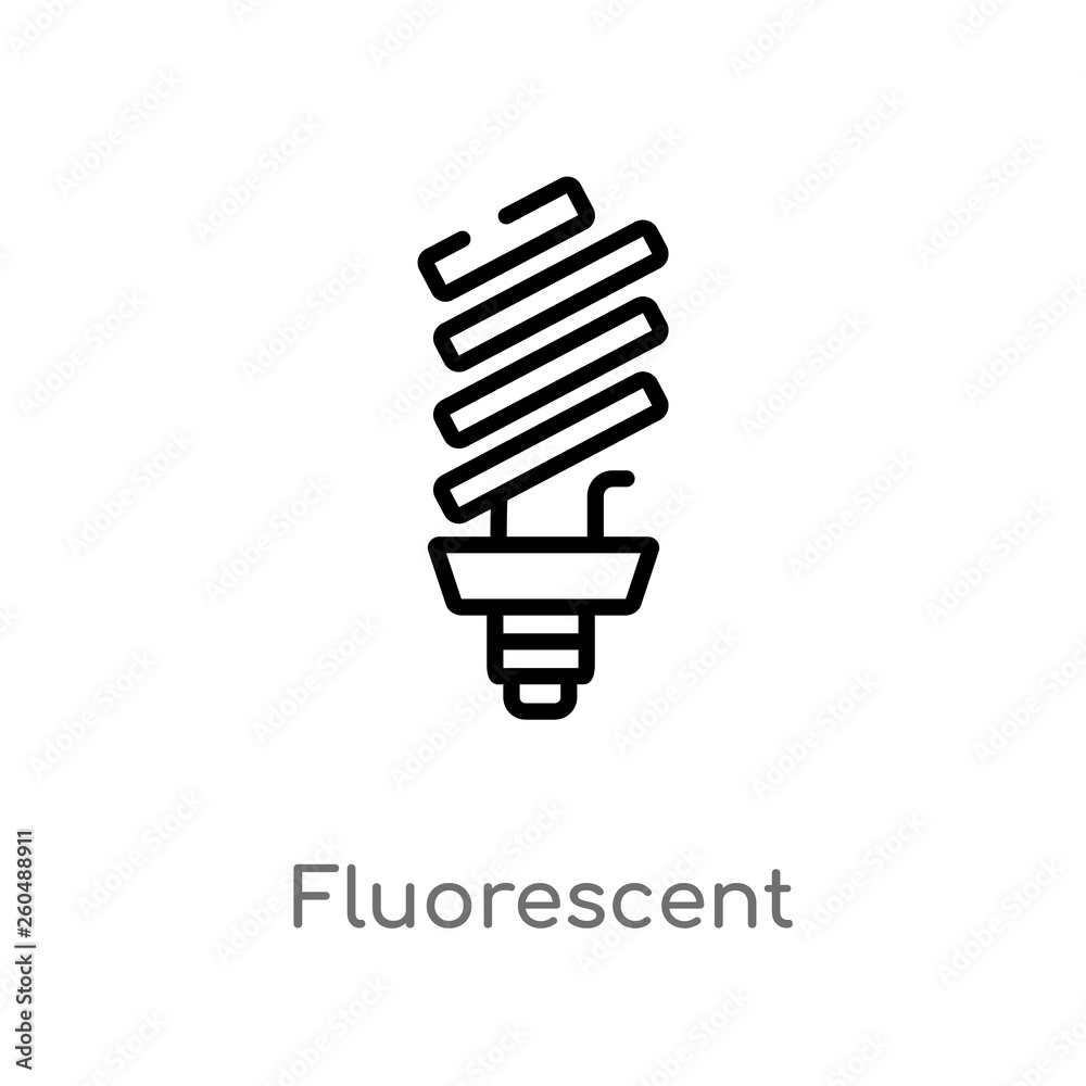 outline fluorescent vector icon. isolated black simple line element illustration from user interface concept. editable vector stroke fluorescent icon on white background outline fluorescent vector icon. isolated black simple line element illustration from user interface concept. editable vector stroke fluorescent icon on white background