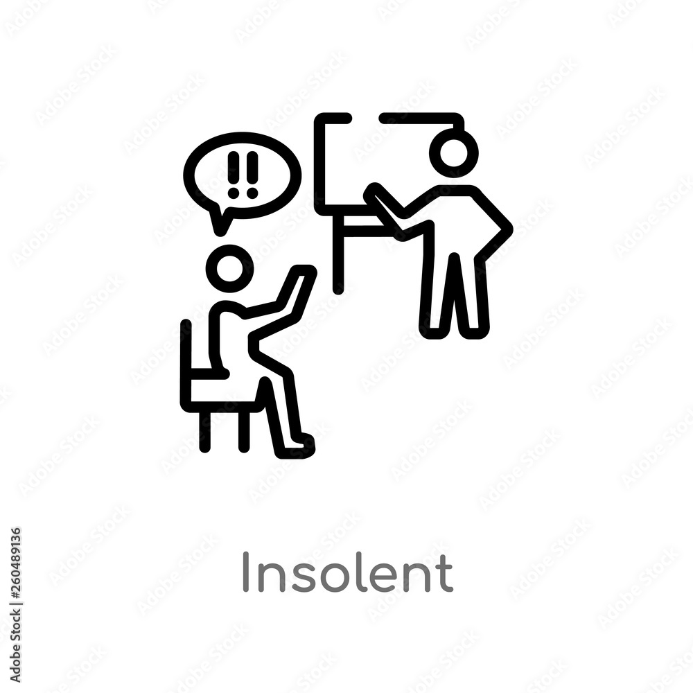 outline insolent vector icon. isolated black simple line element illustration from user interface concept. editable vector stroke insolent icon on white background outline insolent vector icon. isolated black simple line element illustration from user interface concept. editable vector stroke insolent icon on white background