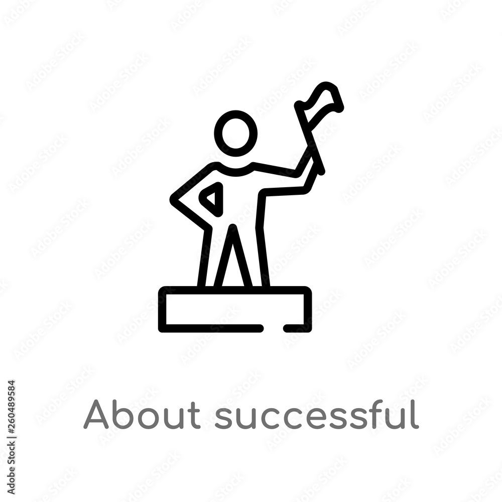 outline about successful man vector icon. isolated black simple line element illustration from user interface concept. editable vector stroke about successful man icon on white background outline about successful man vector icon. isolated black simple line element illustration from user interface concept. editable vector stroke about successful man icon on white background