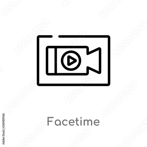 outline facetime vector icon. isolated black simple line element illustration from user interface concept. editable vector stroke facetime icon on white background
