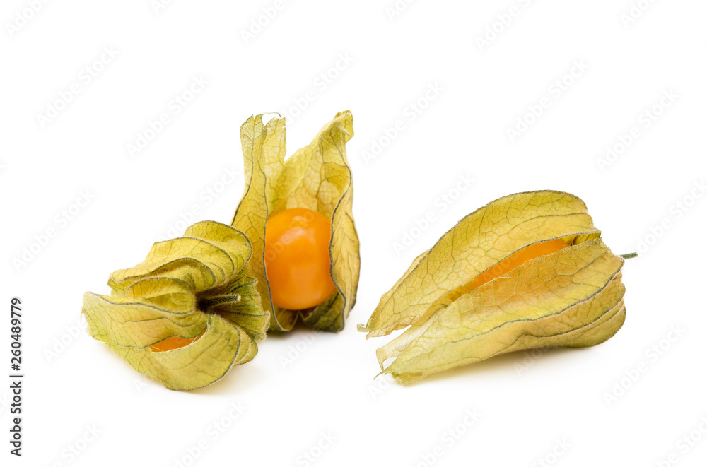 Healthy Cape Gooseberry (Physalis) isolated on white background