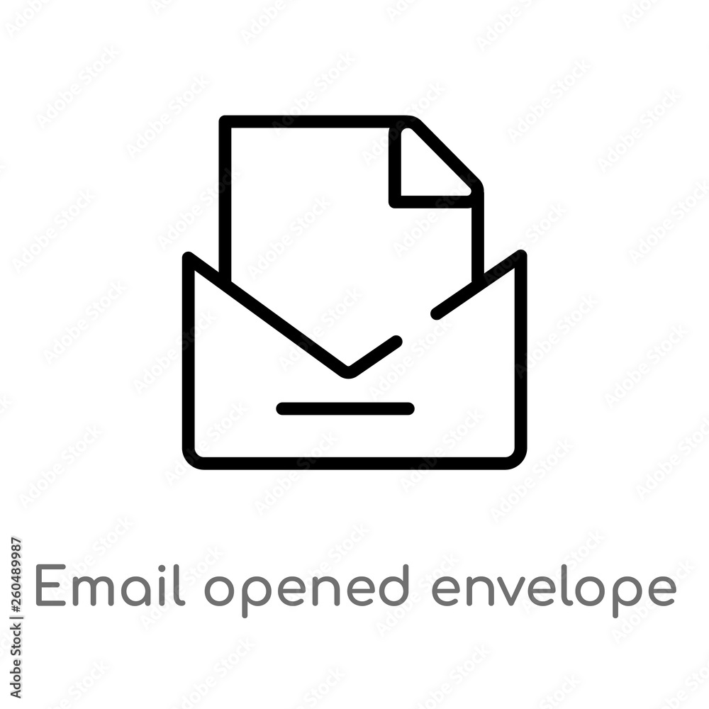 outline email opened envelope vector icon. isolated black simple line element illustration from user interface concept. editable vector stroke email opened envelope icon on white background outline email opened envelope vector icon. isolated black simple line element illustration from user interface concept. editable vector stroke email opened envelope icon on white background