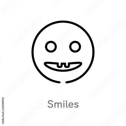 outline smiles vector icon. isolated black simple line element illustration from user interface concept. editable vector stroke smiles icon on white background