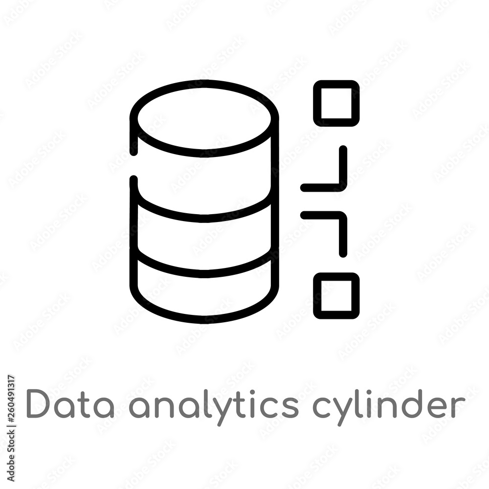 outline data analytics cylinder vector icon. isolated black simple line element illustration from user interface concept. editable vector stroke data analytics cylinder icon on white background outline data analytics cylinder vector icon. isolated black simple line element illustration from user interface concept. editable vector stroke data analytics cylinder icon on white background