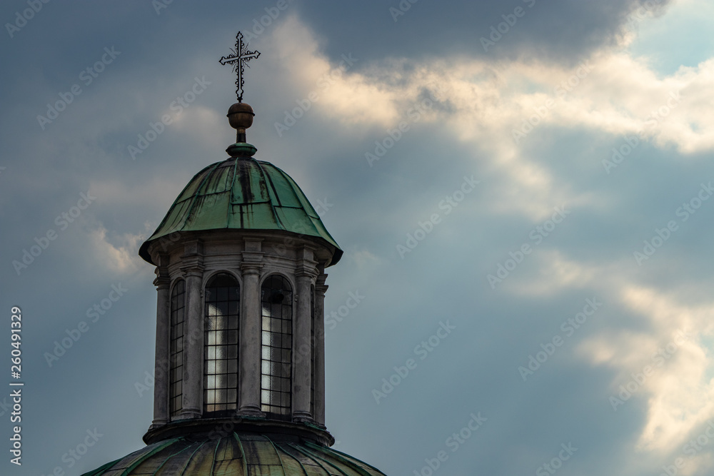 Tower on the roof of the church of St. Wojciech on the Main Square in Krakow, Poland Tower on the roof of the church of St. Wojciech on the Main Square in Krakow, Poland