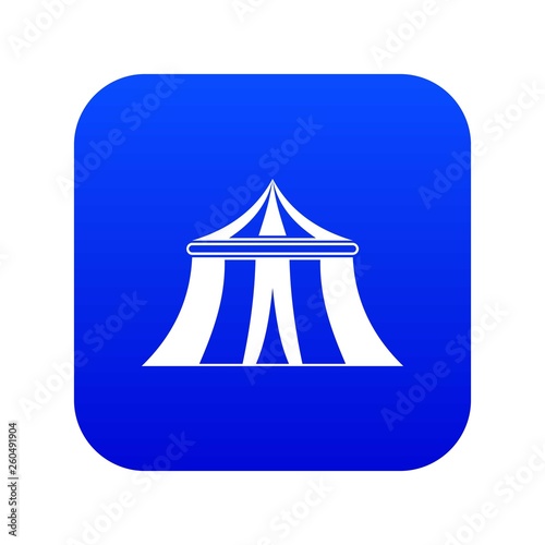 Circus tent icon digital blue for any design isolated on white vector illustration