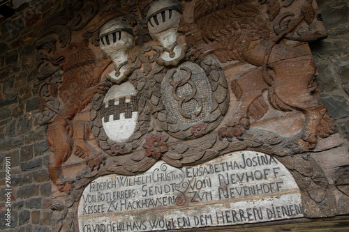 City of Altena Northrhein Westfalen Germany. The castle. Woodcarving photo