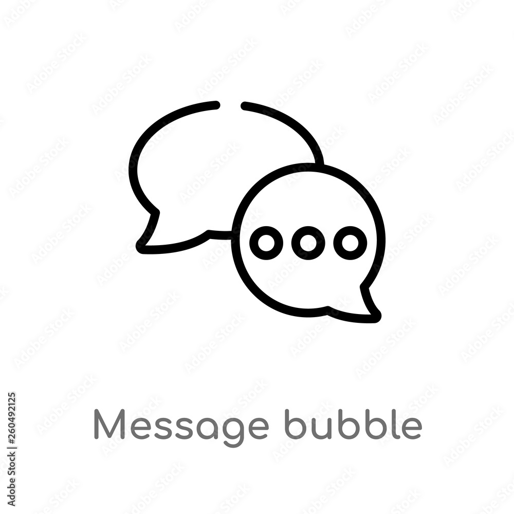 outline message bubble vector icon. isolated black simple line element illustration from ultimate glyphicons concept. editable vector stroke message bubble icon on white background outline message bubble vector icon. isolated black simple line element illustration from ultimate glyphicons concept. editable vector stroke message bubble icon on white background
