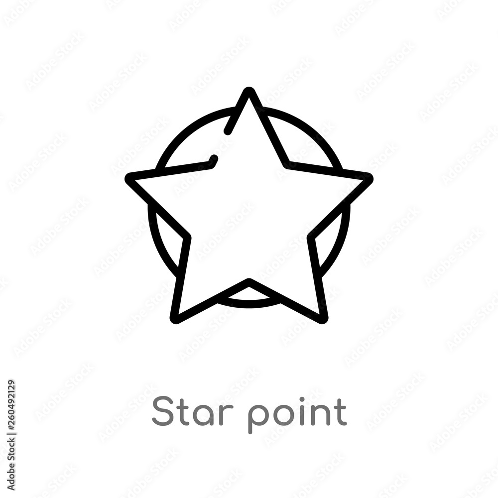 Fototapeta premium outline star point vector icon. isolated black simple line element illustration from ultimate glyphicons concept. editable vector stroke star point icon on white background