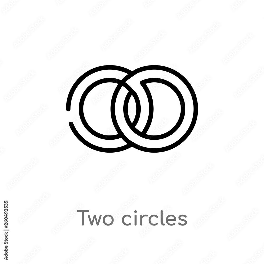 Obraz premium outline two circles vector icon. isolated black simple line element illustration from ultimate glyphicons concept. editable vector stroke two circles icon on white background