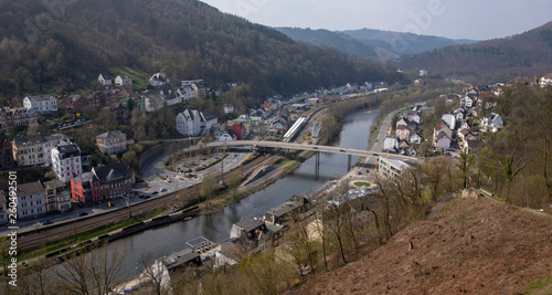 City of Altena Northrhein Westfalen Germany. The castle. River Lenne photo