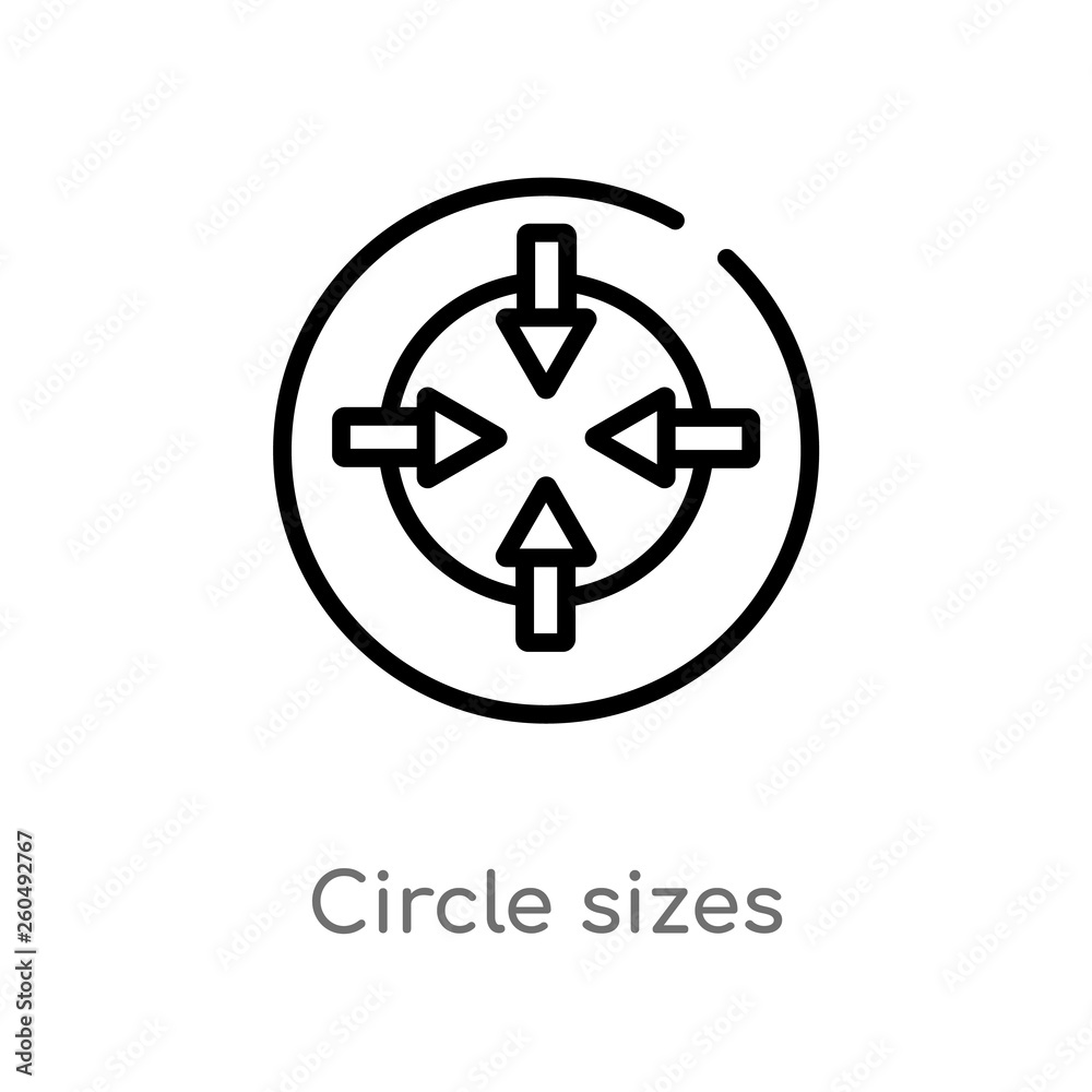 outline circle sizes vector icon. isolated black simple line element illustration from ultimate glyphicons concept. editable vector stroke circle sizes icon on white background outline circle sizes vector icon. isolated black simple line element illustration from ultimate glyphicons concept. editable vector stroke circle sizes icon on white background