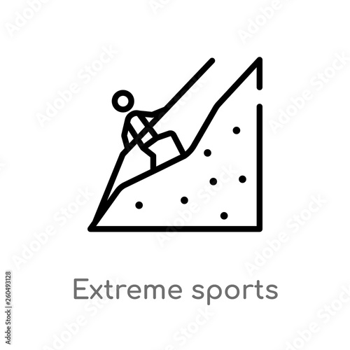 outline extreme sports vector icon. isolated black simple line element illustration from user concept. editable vector stroke extreme sports icon on white background