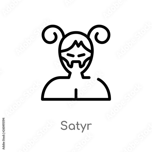 outline satyr vector icon. isolated black simple line element illustration from user concept. editable vector stroke satyr icon on white background