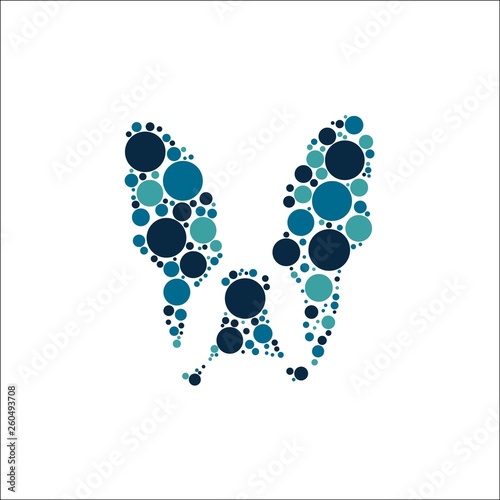 French bulldog with circles vector illustration