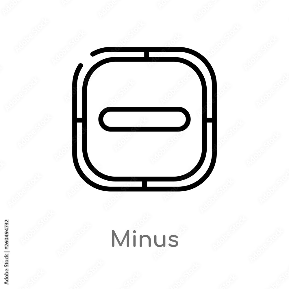outline minus vector icon. isolated black simple line element illustration from user interface concept. editable vector stroke minus icon on white background outline minus vector icon. isolated black simple line element illustration from user interface concept. editable vector stroke minus icon on white background