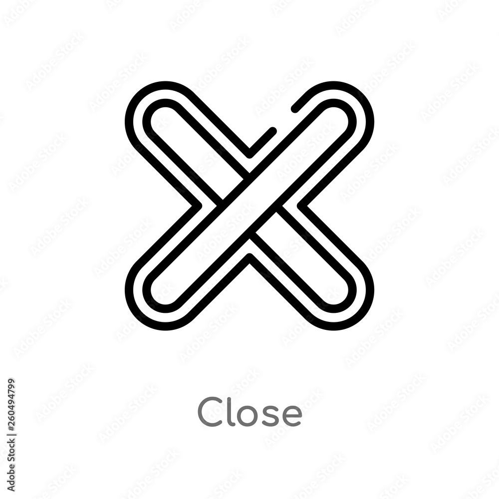 outline close vector icon. isolated black simple line element illustration from user interface concept. editable vector stroke close icon on white background outline close vector icon. isolated black simple line element illustration from user interface concept. editable vector stroke close icon on white background