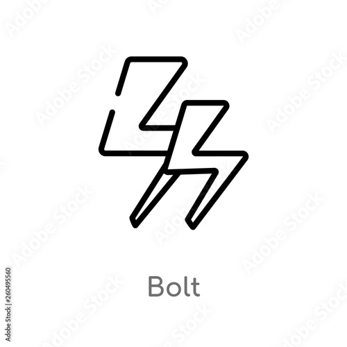 outline bolt vector icon. isolated black simple line element illustration from weather concept. editable vector stroke bolt icon on white background