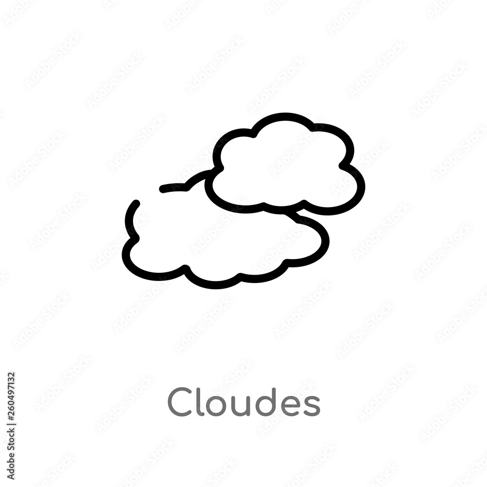outline cloudes vector icon. isolated black simple line element illustration from weather concept. editable vector stroke cloudes icon on white background