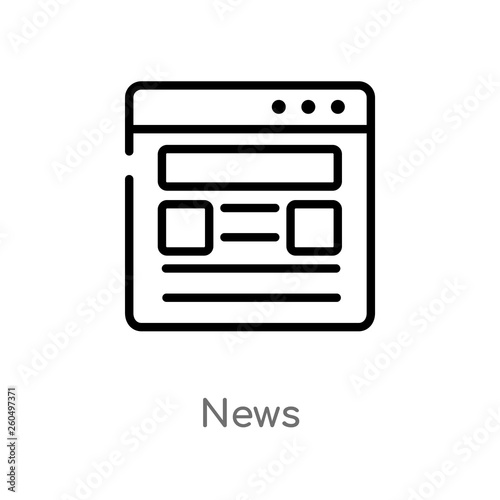 Free Download outline news vector icon. isolated black simple line element illustration from web concept. editable vector stroke news icon on white background - GFXLoad