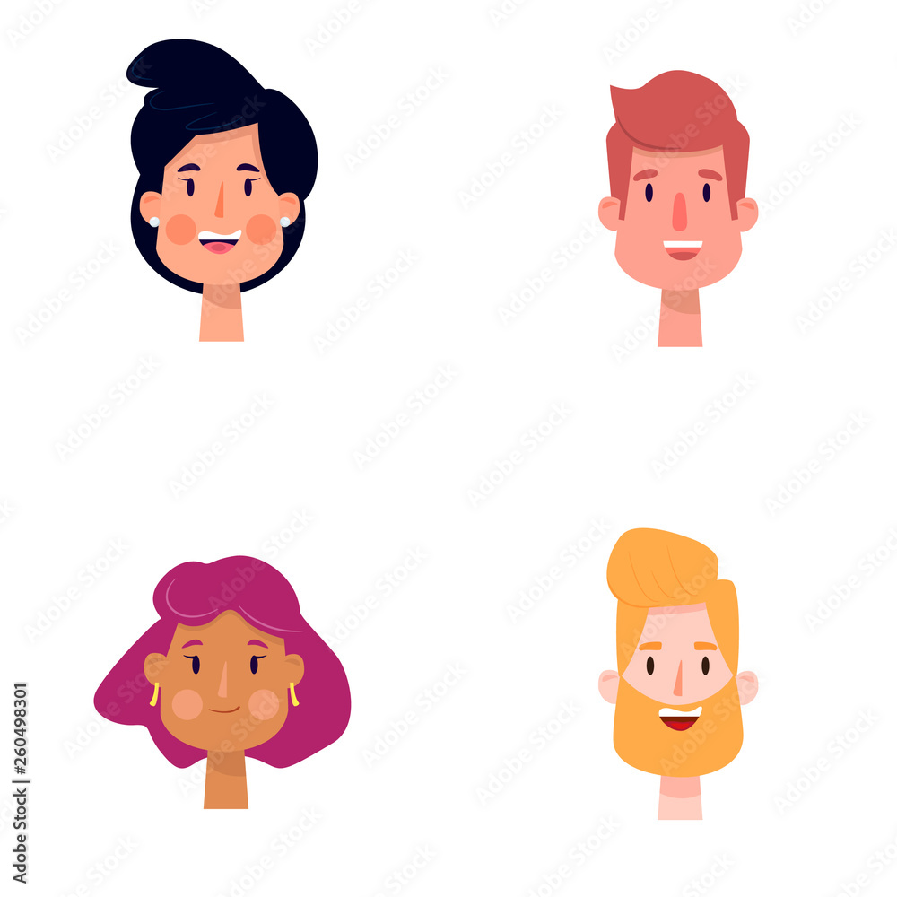 set of funny cartoon casual man set of funny cartoon casual man